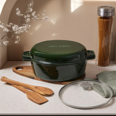 Aryıldız Duo Cast İron Tencere Fesleğen 20 cm - 3