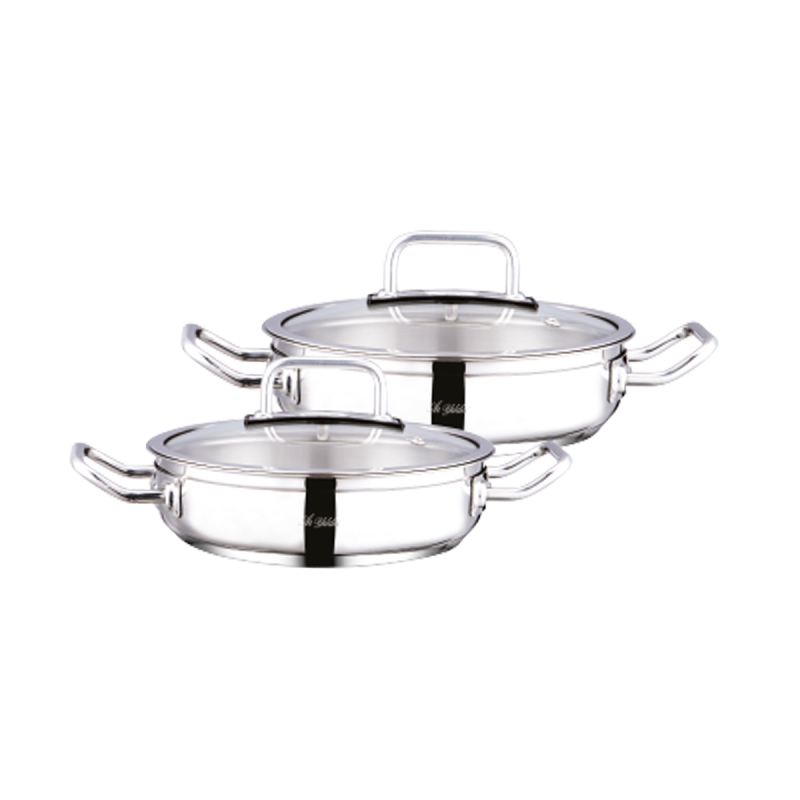 Aryıldız Elegant Cam Kapak 4 Parça Çelik Sahan Seti - 1