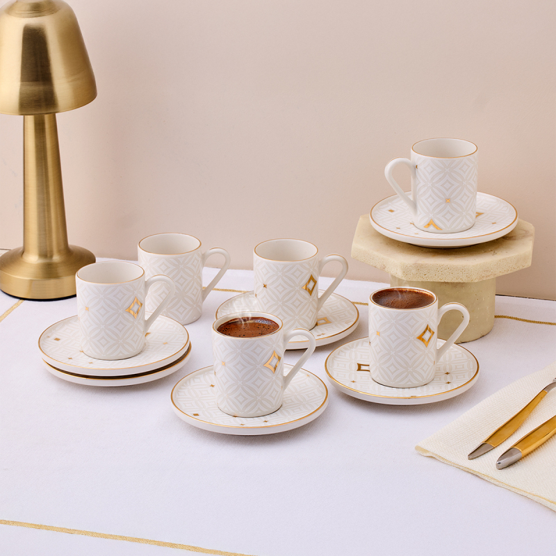 Aryıldız Elina 12 Parça 6 Kişilik Kahve Fincan Takımı 90 ml - 1