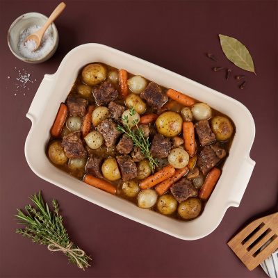 Aryıldız Elissa Dikdörtgen Fırın Kabı Mat Beyaz 36 cm - 5