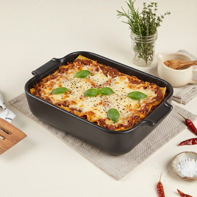 Aryıldız Elissa Dikdörtgen Fırın Kabı Mat Siyah 25 cm - 6