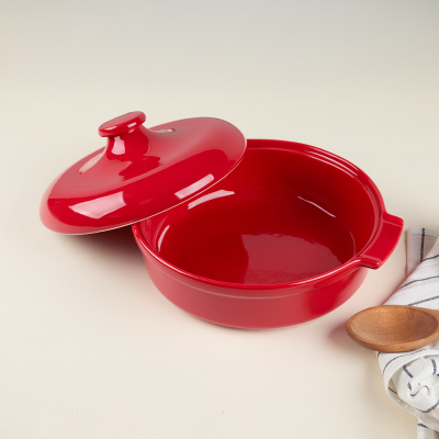 Aryıldız Elissa Kapaklı Karnıyarık Fırın Kabı Kırmızı 29 cm - 1