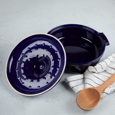 Aryıldız Elissa Kapaklı Karnıyarık Fırın Kabı Kobalt 27 cm - 5