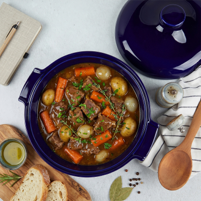 Aryıldız Elissa Kapaklı Karnıyarık Fırın Kabı Kobalt 29 cm - 4