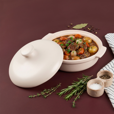 Aryıldız Elissa Kapaklı Karnıyarık Fırın Kabı Mat Beyaz 25 cm - 6