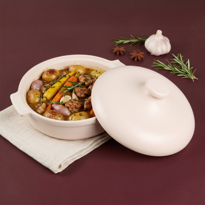 Aryıldız Elissa Kapaklı Karnıyarık Fırın Kabı Mat Beyaz 27 cm - 5