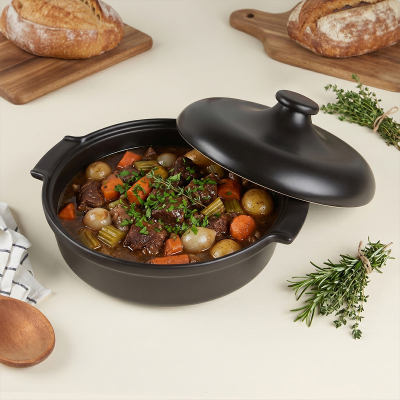 Aryıldız Elissa Kapaklı Karnıyarık Fırın Kabı Mat Siyah 29 cm - 2