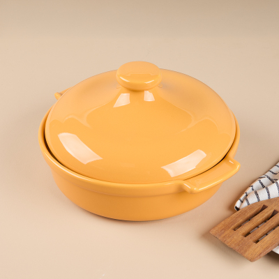 Aryıldız Elissa Kapaklı Karnıyarık Fırın Kabı Sarı 25 cm - 1