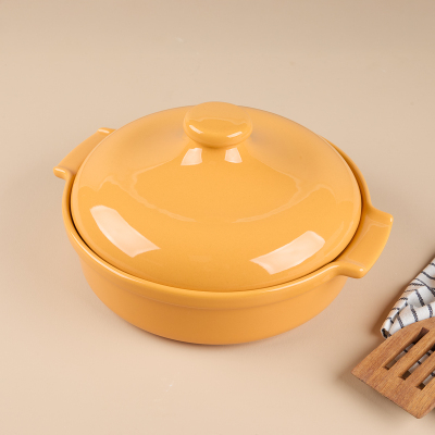 Aryıldız Elissa Kapaklı Karnıyarık Fırın Kabı Sarı 27 cm - 1