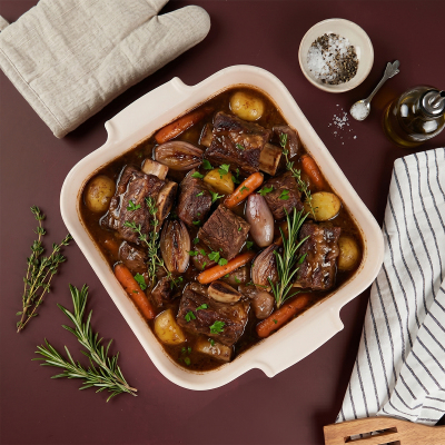 Aryıldız Elissa Kare Fırın Kabı Mat Beyaz 28 cm - 6