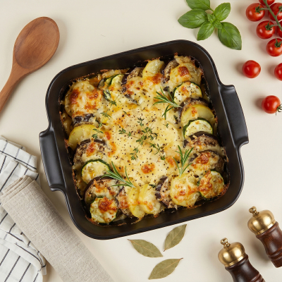 Aryıldız Elissa Kare Fırın Kabı Mat Siyah 28 cm - 7