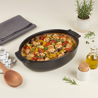 Aryıldız Elissa Oval Fırın Kabı Mat Siyah 31 cm - 5