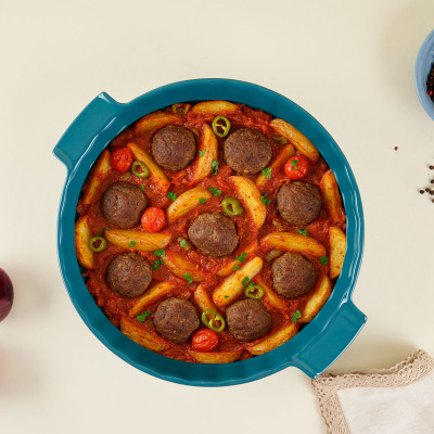 Aryıldız Elissa Rölyefli Yuvarlak Fırın Kabı 32.5 cm - ARYILDIZ