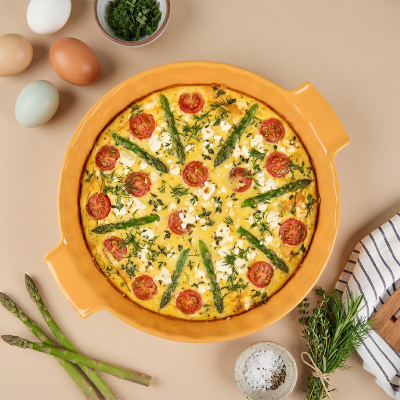 Aryıldız Elissa Rölyefli Yuvarlak Fırın Kabı Sarı 32.5 cm - 5