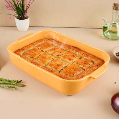 Aryıldız Elissa Rölyefli Yuvarlak Fırın Kabı Sarı 36 cm - 2