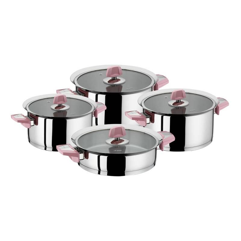 Aryıldız Flamingo Rose Gold Cam 4 Parça Tencere Set - 1