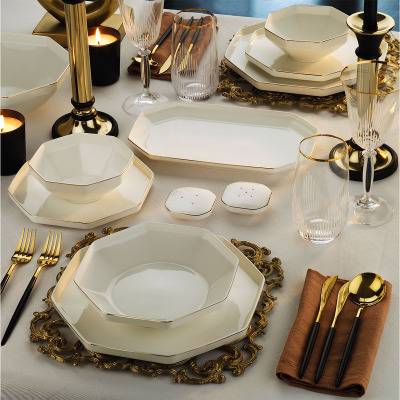 Aryıldız Galia Gold 54 Parça 12 Kişilik Yemek Takımı - ARYILDIZ