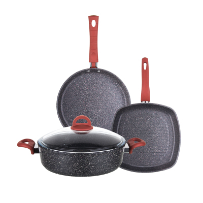 Aryıldız Granit Krep+Grill+28 Kısa Tencere Set - ARYILDIZ