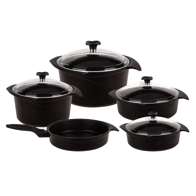 Aryıldız Flipper 9 Parça Siyah Cam Tencere Set - 2