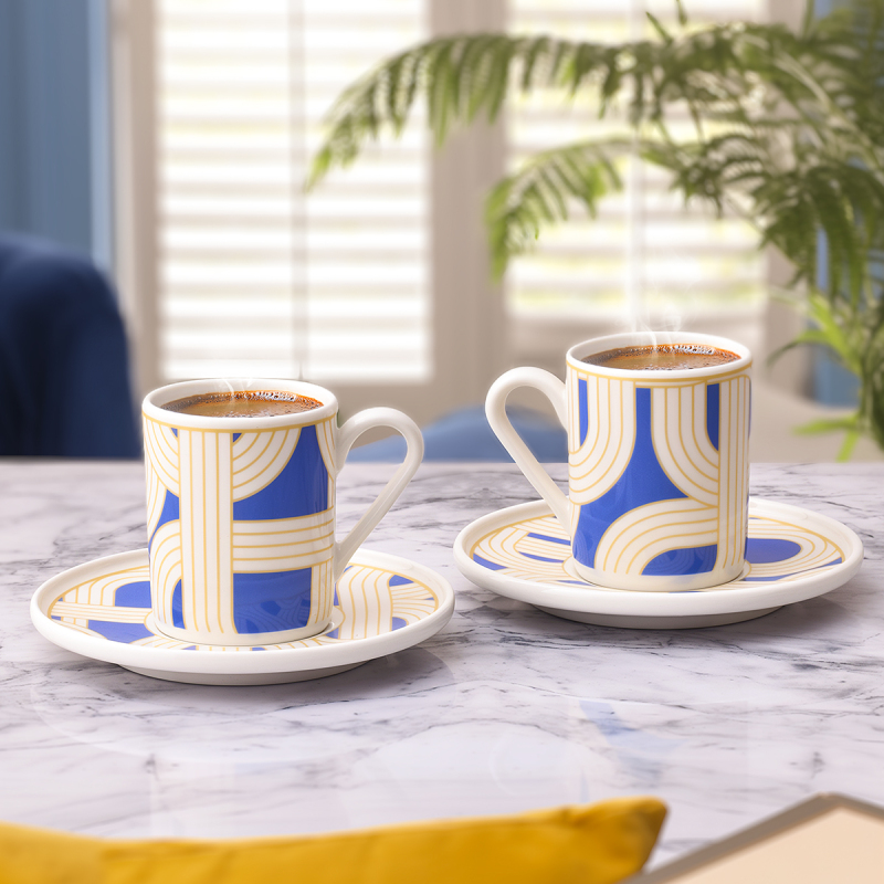 Aryıldız Havana Mavi 2 Kişilik 4 Parça Kahve Fincan Takımı 90 ml - 1