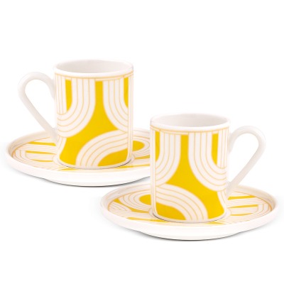 Aryıldız Havana Sarı 2 Kişilik 4 Parça Kahve Fincan Takımı 90 ml - 2