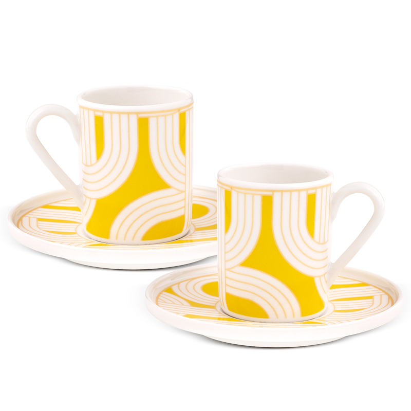 Aryıldız Havana Sarı 2 Kişilik 4 Parça Kahve Fincan Takımı 90 ml - 2