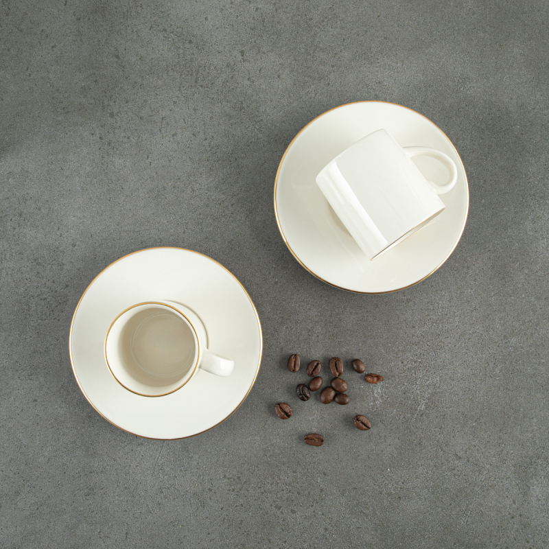 Aryıldız Hazel Gold 4 Parça 2 Kişilik Türk Kahve Fincan Takımı 90 ml - 2