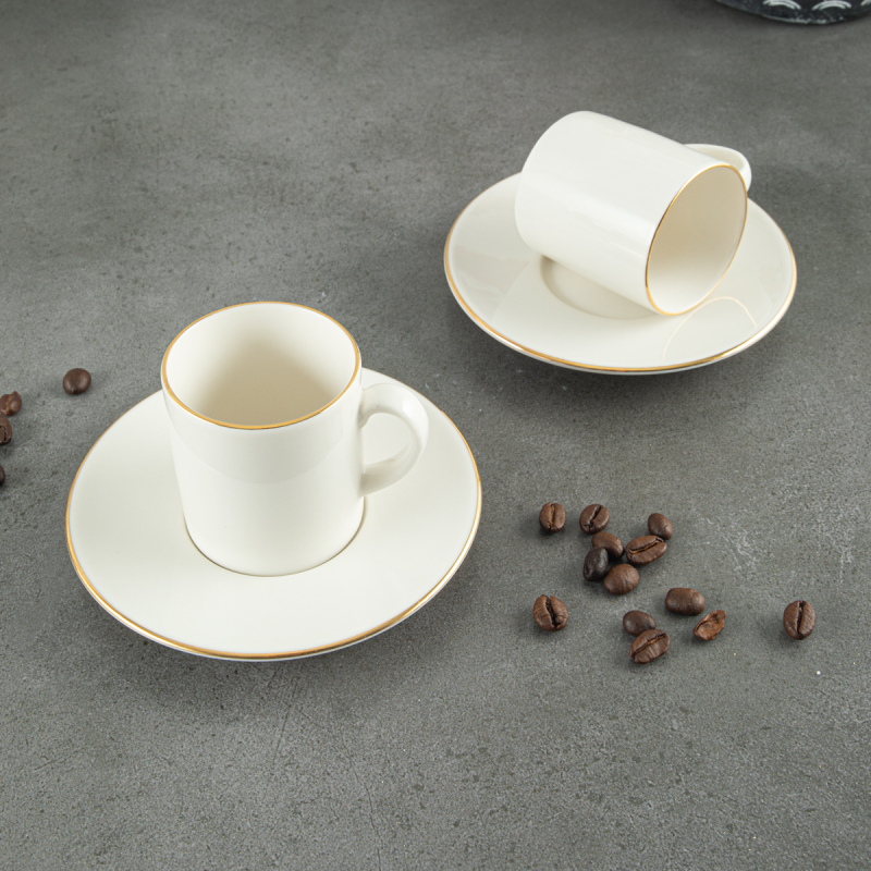 Aryıldız Hazel Gold 4 Parça 2 Kişilik Türk Kahve Fincan Takımı 90 ml - 3