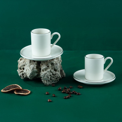 Aryıldız Hazel Platin 4 Parça 2 Kişilik Türk Kahve Fincan Takımı 90 ml - 1