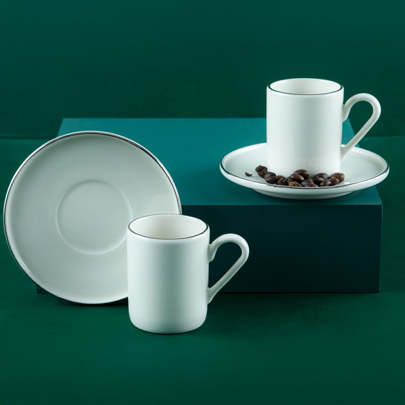 Aryıldız Hazel Platin 4 Parça 2 Kişilik Türk Kahve Fincan Takımı 90 ml - 3