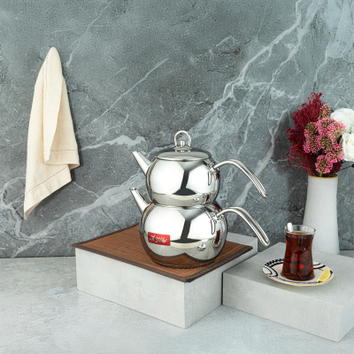 Aryıldız İris Çelik Saplı Büyük Çaydanlık Takım - 1