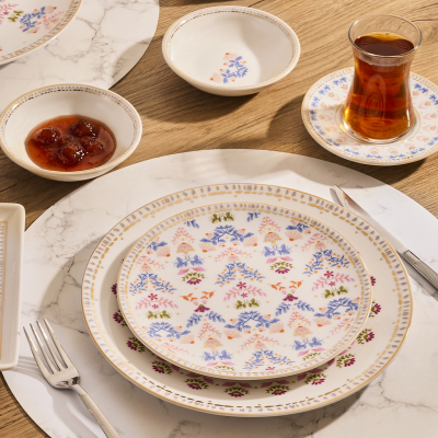 Aryıldız Ivy Blue Pink 32 Parça 6 Kişilik Kahvaltı Takımı - 1