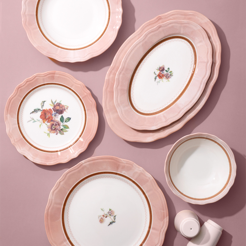 Aryıldız Jardin Pembe 30 Parça 6 Kişilik Yemek Takımı - 4