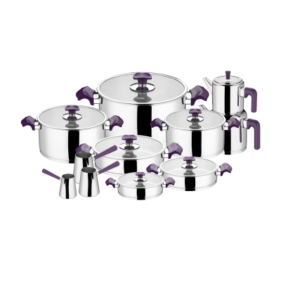 Aryıldız King 20 Parça Ideal Set Cam Kapak Mor - ARYILDIZ