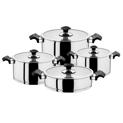 Aryıldız King Siyah Cam 4 Parça Tencere Set - ARYILDIZ