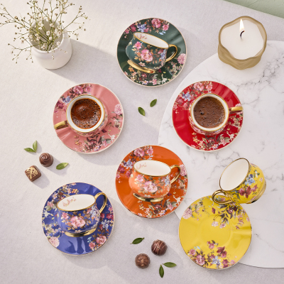 Aryıldız Lady 6 Kişilik 12 Parça Kahve Fincan Takımı - ARYILDIZ