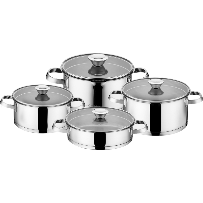 Aryıldız Lilyum Prestige 8 Parça Çelik Tencere Seti - 1