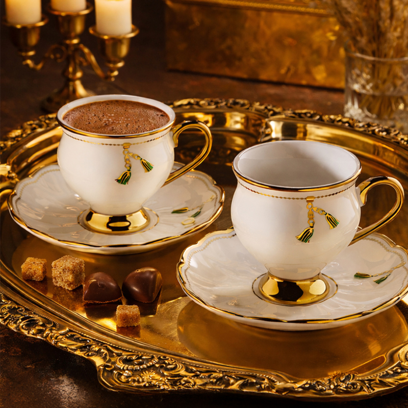 Aryıldız Liona 12 Parça 6 Kişilik Türk Kahve Fincan Takımı - 3