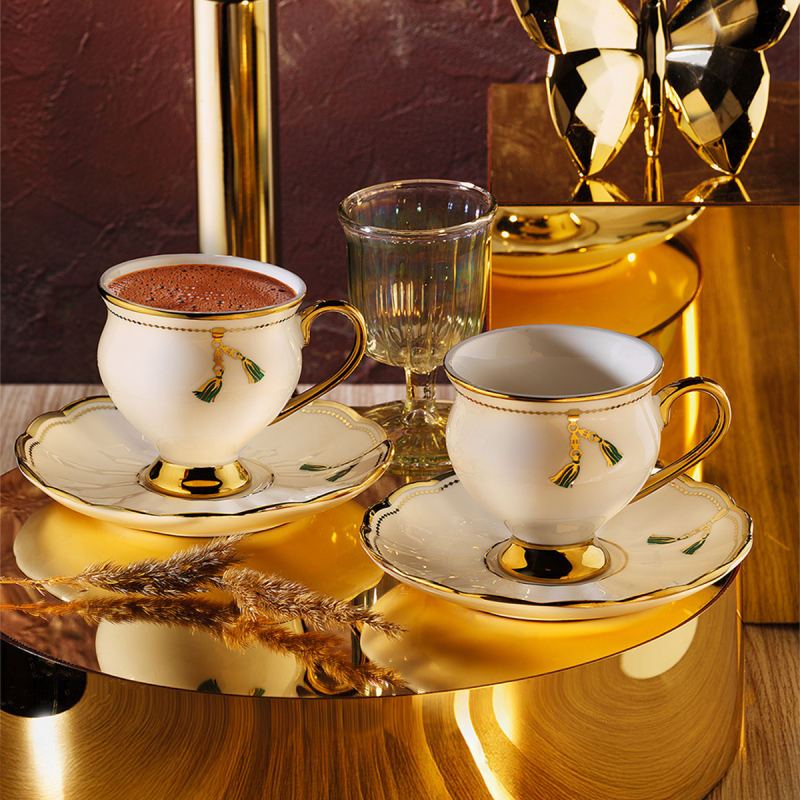 Aryıldız Liona 12 Parça 6 Kişilik Türk Kahve Fincan Takımı - 4