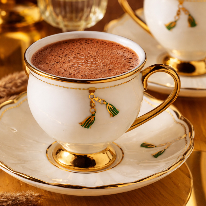 Aryıldız Liona 12 Parça 6 Kişilik Türk Kahve Fincan Takımı - 7