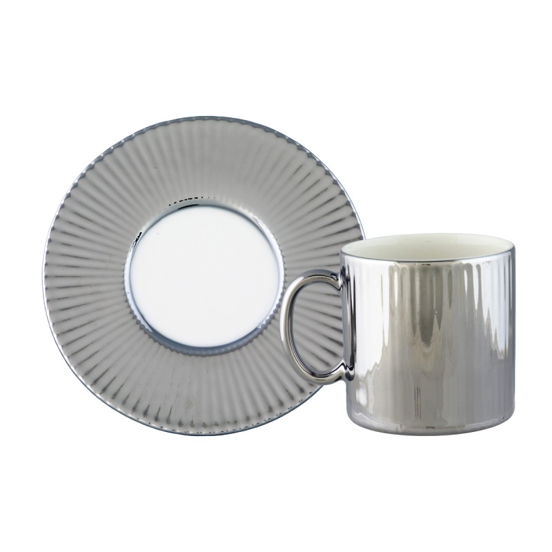 Aryıldız Lumiere Platin 4 Parça 2 Kişilik Türk Kahve Fincan Takımı 90 ml - 4