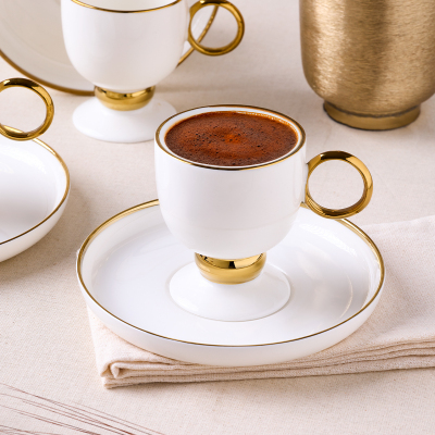 Aryıldız Margaux Gold 12 Parça 6 Kişilik Türk Kahve Fincanı - 2