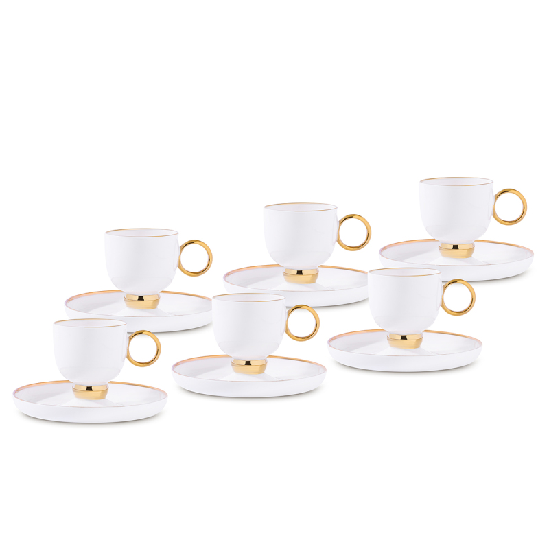 Aryıldız Margaux Gold 12 Parça 6 Kişilik Türk Kahve Fincanı - 3