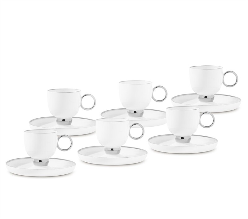 Aryıldız Margaux Platin 12 Parça 6 Kişilik Türk Kahve Fincanı - 3