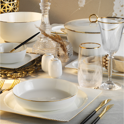 Aryıldız Maria Gold 60 Parça 12 Kişilik Yemek Takımı - ARYILDIZ