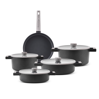 Aryıldız Matilda Alüminyum Döküm 9 Parça Tencere Seti Antrasit - 2