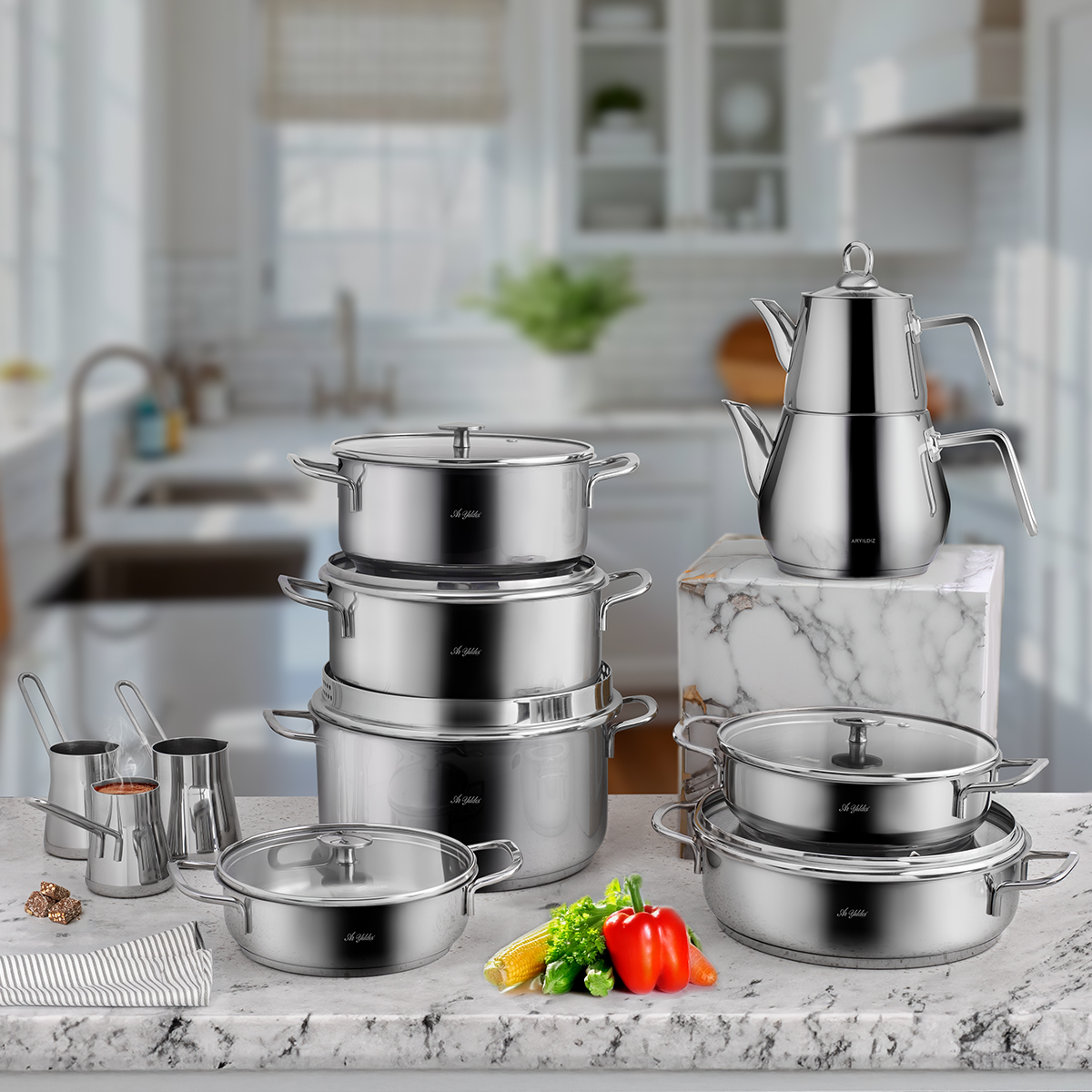 Aryıldız Vento Prestige Çizgili İdeal Set 20 Parça | Gallery Crystal
