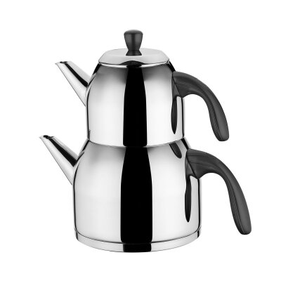 Aryıldız Maya Prestige Simli Siyah Çaydanlık Takım - ARYILDIZ