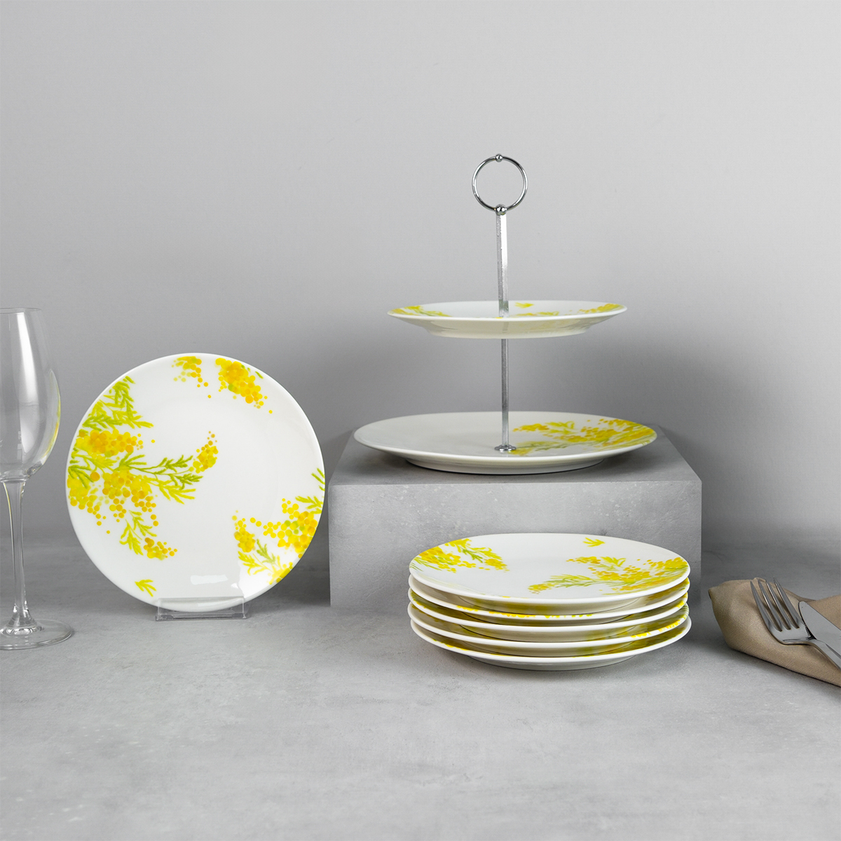 Aryıldız Mimosa 8 Parça Çay Ve Kahve Sunum Seti | Gallery Crystal