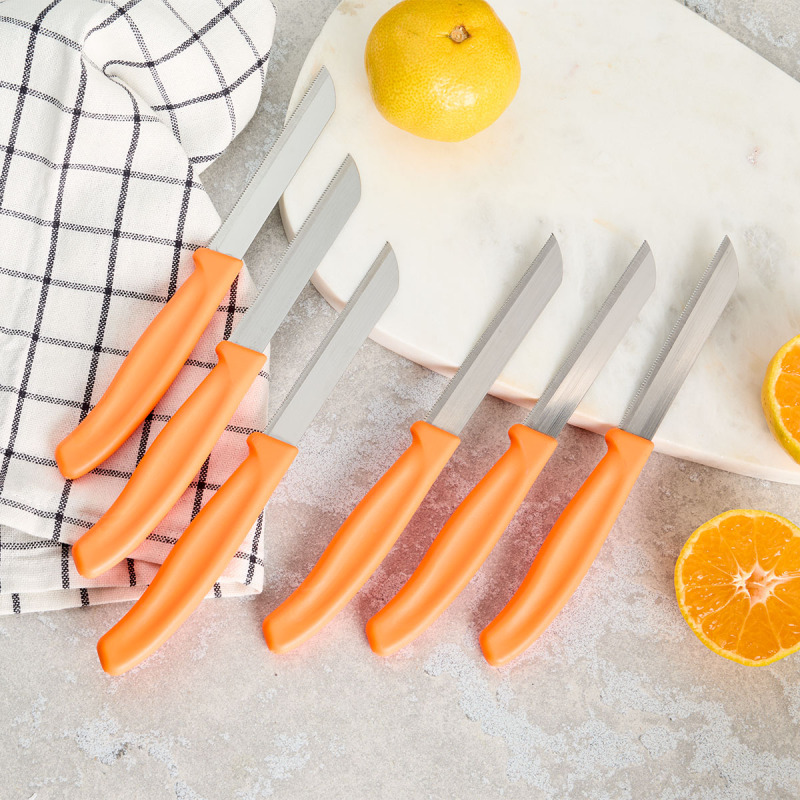 Aryıldız Mira 6 Parça Dişli Meyve Bıçak Seti Turuncu - 1